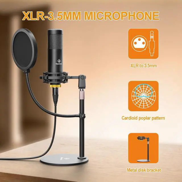 Alt view image 2 of 7 - Podcast Equipment Bundle All-in-One with Dual XLR-3.5 Condenser Micophone with Mic Pop Filter Audio Equipment for Live Streaming/ Recording, Online Gaming for Phone/ Laptop/ PC Audio Interface M100