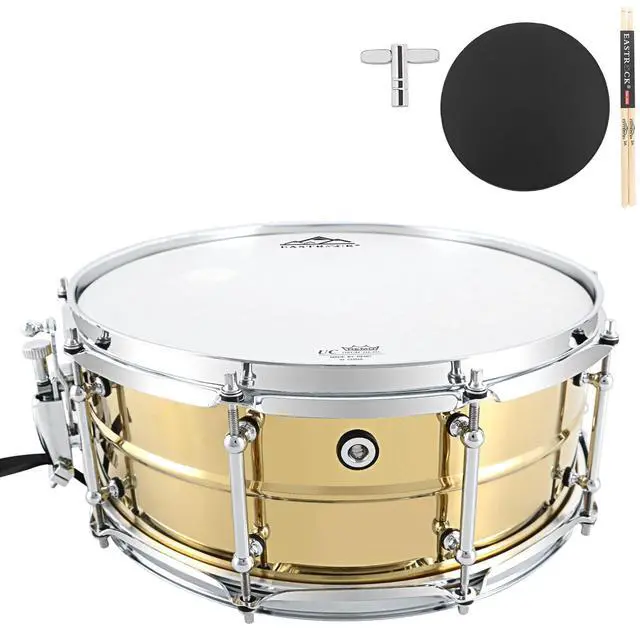 Main image of Snare Drum 14 X5.5 Inches Professional Snares for Drummer, Adult, Advanced Drum Set Snare Drums (Brass Color)