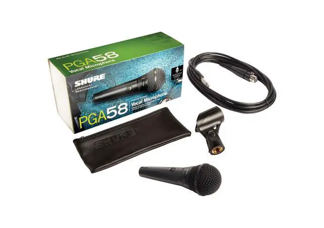 Alt view image 3 of 4 - PGA58 Dynamic Microphone - Handheld Mic for Vocals with Cardioid Pick-up Pattern, Discrete On/Off Switch, 3-pin XLR Connector, 15' XLR-to-QTR Cable, Stand Adapter and Zipper Pouch (PGA58-QTR)