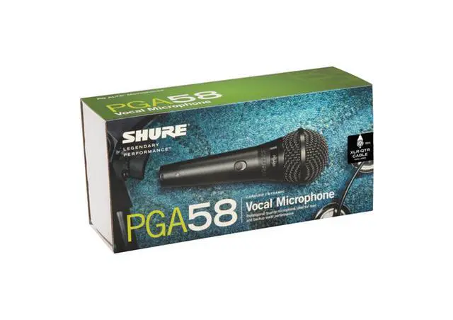 Alt view image 4 of 4 - PGA58 Dynamic Microphone - Handheld Mic for Vocals with Cardioid Pick-up Pattern, Discrete On/Off Switch, 3-pin XLR Connector, 15' XLR-to-QTR Cable, Stand Adapter and Zipper Pouch (PGA58-QTR)