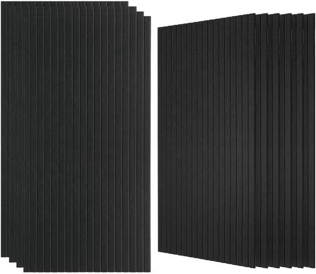 Main image of Large Acoustic Panels for Wall Sound Proof Sound Dampening Panels for Wall Decor And Ceilings 47.2 x 23.6 x 0.4 Inch Polyester Fiber Noise Absorb Panels for Bedroom Home Studio Office (Black, 10 Pack)