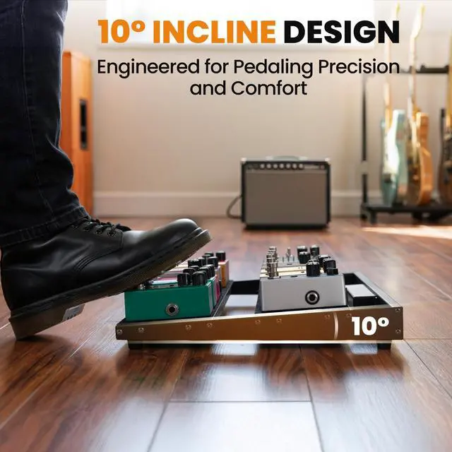 Alt view image 7 of 7 - Guitar Pedal Board Portable - Pedal Board Built-in Power Supply Lightweight Aluminum Alloy Guitar Effect Pedalboard with DC Cables USB Output Carry Bag and Power Adapter 19" x 12" 4.6lbs