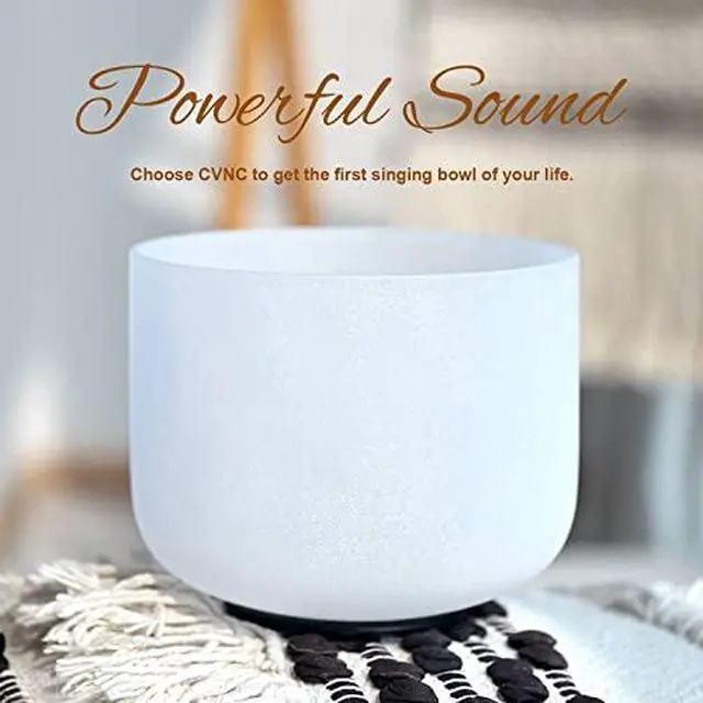 Alt view image 5 of 7 - 11 Inch C Note Root Chakra Frosted Quartz Crystal Singing Bowl | Frosted Chakra Quartz Bowl, Sound Healing Meditation,Mindfulness,Relaxation,with Mallet & O-ring
