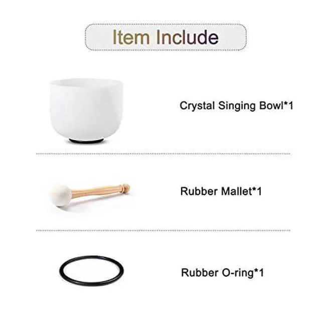 Alt view image 7 of 7 - 11 Inch C Note Root Chakra Frosted Quartz Crystal Singing Bowl | Frosted Chakra Quartz Bowl, Sound Healing Meditation,Mindfulness,Relaxation,with Mallet & O-ring