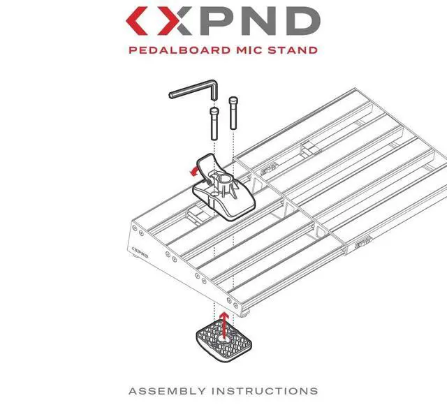 Alt view image 6 of 6 - XPND Pedal Board Mic Stand - Guitar Pedalboard Accessories - Works With XPND 2 and Most 2 Row, Rail Style Pedalboards