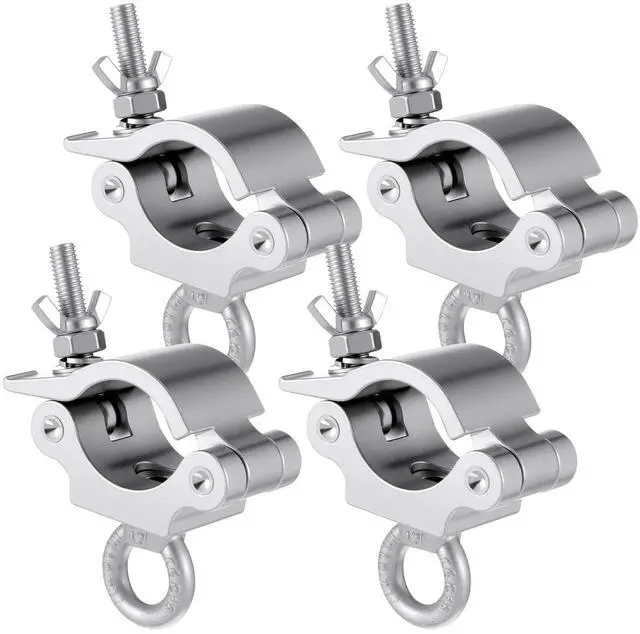 Main image of 4 Pcs Heavy Duty 2 Inch Truss Clamp with Eye Bolt for 48-51mm Truss Tube/Pipe, Aluminum Stage Light Clamps for LED Video Wall and Lighting Mounting