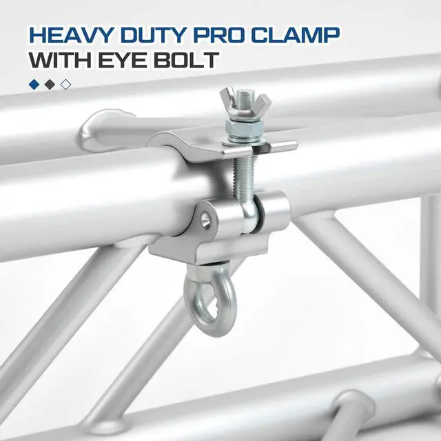 Alt view image 4 of 7 - 4 Pcs Heavy Duty 2 Inch Truss Clamp with Eye Bolt for 48-51mm Truss Tube/Pipe, Aluminum Stage Light Clamps for LED Video Wall and Lighting Mounting