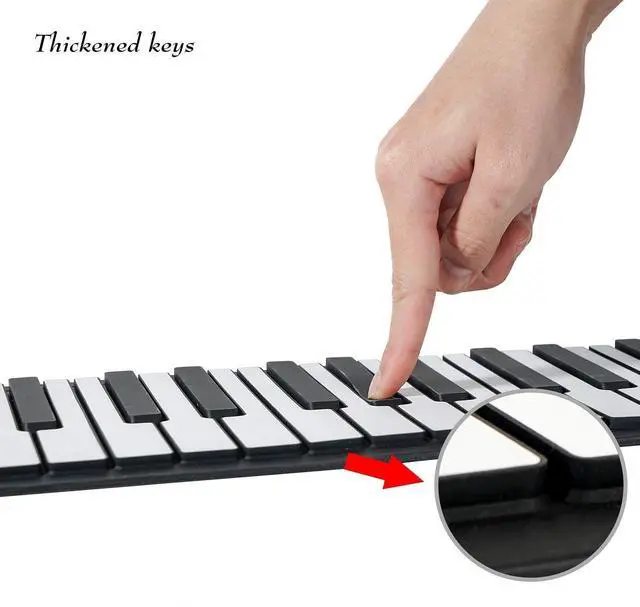Alt view image 5 of 7 - 88 Keys Roll Up Piano Keyboard, Portable Piano With Storage Bag, Foldable Keyboard Travel Piano for Kids and Adult