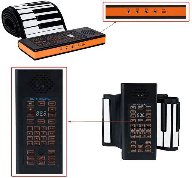 Alt view image 3 of 7 - 88 Keys Roll Up Piano Keyboard, Portable Piano With Storage Bag, Foldable Keyboard Travel Piano for Kids and Adult