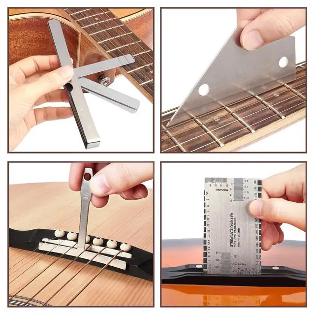 Alt view image 6 of 7 - Luthier Setup Tool Kit, Guitar Fret Leveling Kit for Enthusiasts | 16" Fret Leveling Beam, Neck Notched Straight Edge, Fret Rocker, String Action Gauge, Understring Radius Gauge, Feeler Gauge