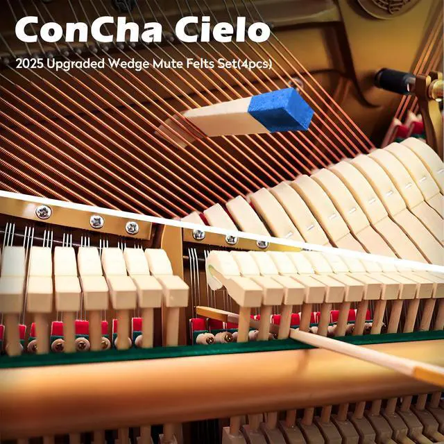 Alt view image 5 of 7 - CONCHACIELO Professional Piano Tuning Kit: Universal Piano Tuning Tools Kit Set with Portable Case,Tuning Wrench, Wrench Fastener, Tuning Mute. for Tuning Beginner, Professional Tuner