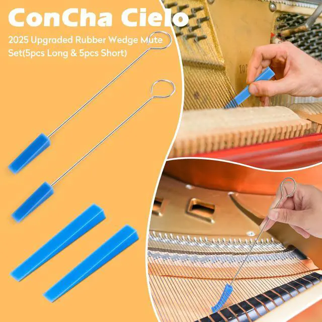 Alt view image 6 of 7 - CONCHACIELO Professional Piano Tuning Kit: Universal Piano Tuning Tools Kit Set with Portable Case,Tuning Wrench, Wrench Fastener, Tuning Mute. for Tuning Beginner, Professional Tuner
