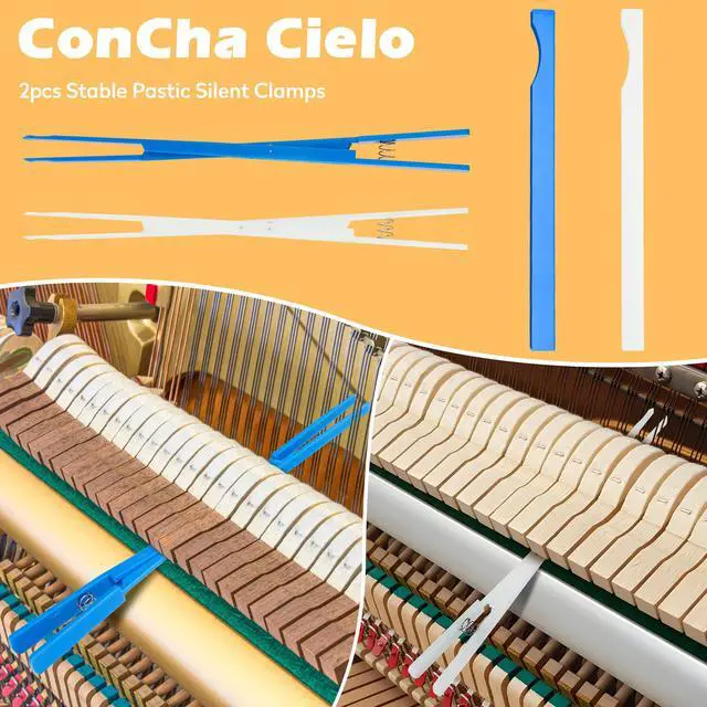 Alt view image 7 of 7 - CONCHACIELO Professional Piano Tuning Kit: Universal Piano Tuning Tools Kit Set with Portable Case,Tuning Wrench, Wrench Fastener, Tuning Mute. for Tuning Beginner, Professional Tuner