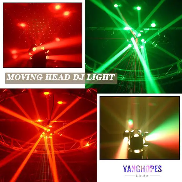 Alt view image 2 of 7 - Moving Head DJ Light 16LEDs Rotating Beam Lights Stage Light DJ Lighting Led Pinspot Lights Uplighting Ligh-ts Sound Activated Dmx512 Light for DJ KTV Disco Party Wedding Concert Festival