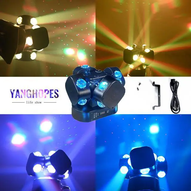 Alt view image 3 of 7 - Moving Head DJ Light 16LEDs Rotating Beam Lights Stage Light DJ Lighting Led Pinspot Lights Uplighting Ligh-ts Sound Activated Dmx512 Light for DJ KTV Disco Party Wedding Concert Festival