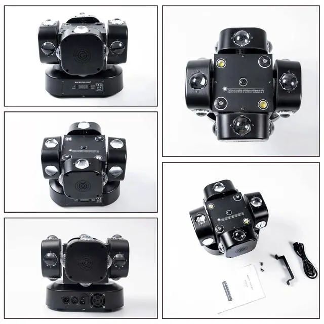Alt view image 5 of 7 - Moving Head DJ Light 16LEDs Rotating Beam Lights Stage Light DJ Lighting Led Pinspot Lights Uplighting Ligh-ts Sound Activated Dmx512 Light for DJ KTV Disco Party Wedding Concert Festival