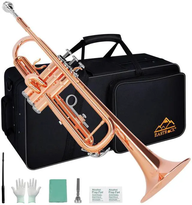Main image of Bb Trumpet Standard Trumpet Set with Carrying Case,Gloves, 7C Mouthpiece, Cleaning Kit, Tuning Rod (Phosphor Copper)