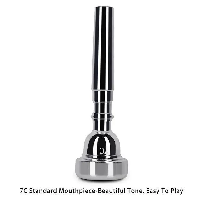 Alt view image 7 of 7 - Bb Trumpet Standard Trumpet Set with Carrying Case,Gloves, 7C Mouthpiece, Cleaning Kit, Tuning Rod (Phosphor Copper)
