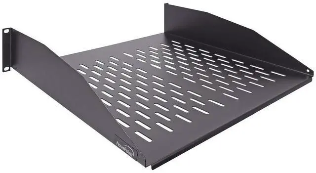 Main image of 2U 19-Inch Universal Vented Rack Mount Cantilever Fixed Server Cabinet Shelf 16-Inches Deep Black