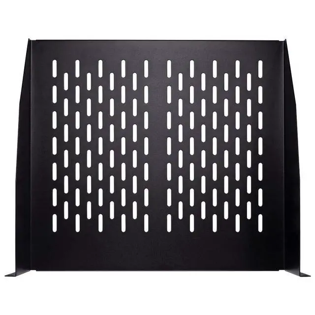 Alt view image 3 of 4 - 2U 19-Inch Universal Vented Rack Mount Cantilever Fixed Server Cabinet Shelf 16-Inches Deep Black