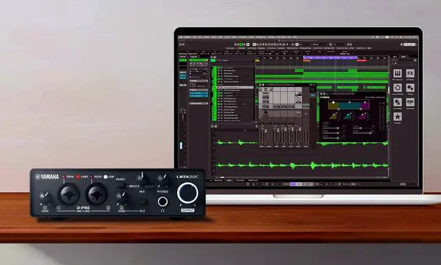 Alt view image 3 of 6 - 2-in/2-out USB-C Audio/MIDI Interface with 32-bit/192kHz Support, 2 combo Inputs, DSP-Powered Mixing/Effects, Steinberg Software Suite, Black URX22C