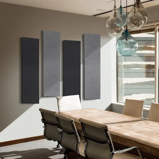 Alt view image 2 of 7 - 2 PCS Fiberglass Acoustic Panels, 48x12x2 Inches Sound Absorbing Panels, Sound Proof Panels for Studios, Office, Home Theater. (Heather)
