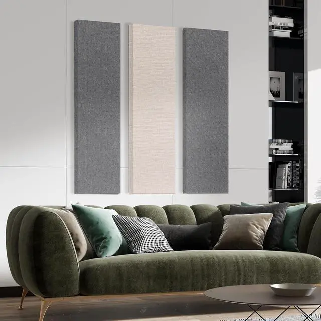 Alt view image 4 of 7 - 2 PCS Fiberglass Acoustic Panels, 48x12x2 Inches Sound Absorbing Panels, Sound Proof Panels for Studios, Office, Home Theater. (Heather)