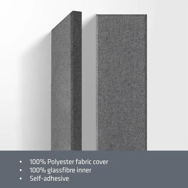 Alt view image 6 of 7 - 2 PCS Fiberglass Acoustic Panels, 48x12x2 Inches Sound Absorbing Panels, Sound Proof Panels for Studios, Office, Home Theater. (Heather)