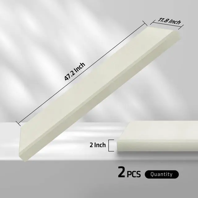Alt view image 3 of 7 - 2 PCS Fiberglass Acoustic Panels, 48x12x2 Inches Sound Absorbing Panels, Sound Proof Panels for Studios, Office, Home Theater. (Off White)
