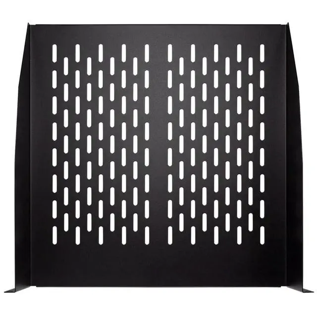 Alt view image 6 of 6 - 2U 19-Inch Universal Vented Rack Mount Cantilever Fixed Server Cabinet Shelf 18-Inches Deep Black