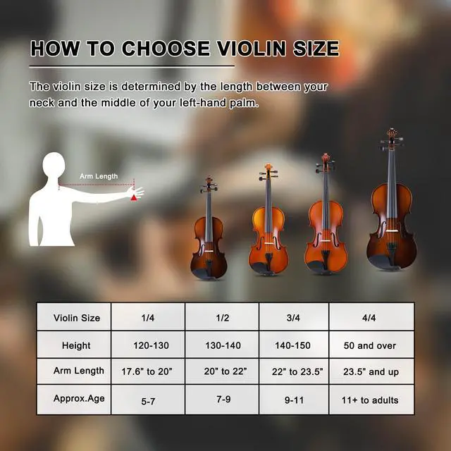 Alt view image 6 of 7 - Acoustic Violin for Beginner 4/4 Full Size Violin Set Solid Wood for Adult Teen Student Starter Kit with Hard Case, Tuner, Shoulder Rest, Bow, Music Stand, Strings, Free Lessons, Black Brown