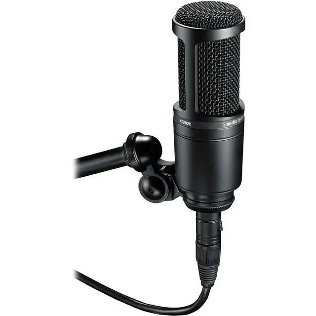 Alt view image 3 of 7 - AT2020 Cardioid Condenser Microphone Bundle with XLR Cable + Microphone Arm + Pop Filter + Cleaning Cloth (5 Items)