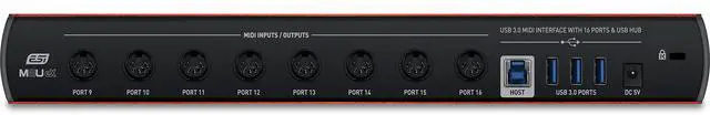 Alt view image 3 of 4 - M8U eX: 16-Port USB 3.0 MIDI Interface - Class-Compliant, Plug-and-Play Connectivity for PC/Mac, with Standalone Functionality & Integrated USB Hub, Includes Free Cubasis LE for iOS