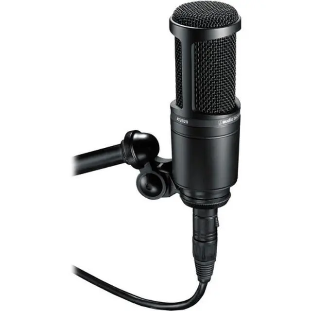 Alt view image 3 of 7 - AT2020 Cardioid Condenser Microphone Bundle with Pop Filter + XLR Cable + Microphone Desktop Stand + Microfiber Cleaning Cloth (5 Items)