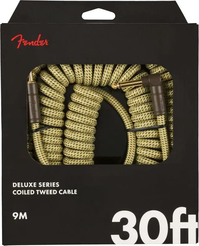 Main image of Deluxe Series Coiled Instrument Cable, Straight/Angle, Tweed, 30ft
