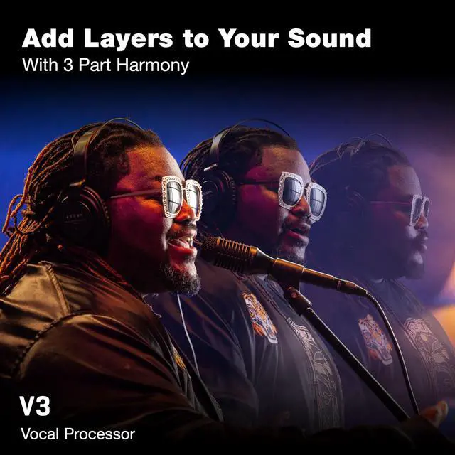 Alt view image 3 of 7 - V3 Vocal Processor for Streaming & Live Performance with Harmony, Pitch Correction, Reverb & Delay, 16 Studio Effects, Battery Powered