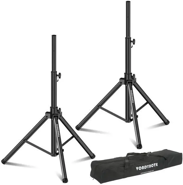 Main image of Tripod Speaker Stands Pair 36.6"-54.9" PA DJ with a Carrying Bag | All Steel Construction, Heavy Duty, Adjustable Height, Tripod Stage Stands, Carrying Bag