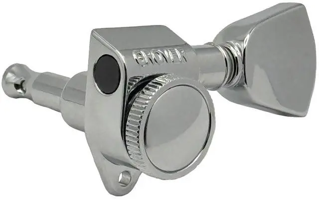 Alt view image 3 of 7 - Grover 502CK ROTO-GRIP Locking Rotomatics Guitar Tuners, Tuning Machines Set 3+3 18:1 Chrome Tuning Keys Tuner Heads Keystone Button with Dunlop Polish Cloth Bundle