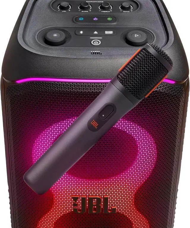 Alt view image 6 of 7 - PartyBox Wireless Mic - 2X Digital Wireless Microphones, Rechargeable Battery, Compatible with All PartyBox Speakers (Black) Including Winguard Protective Travel Case