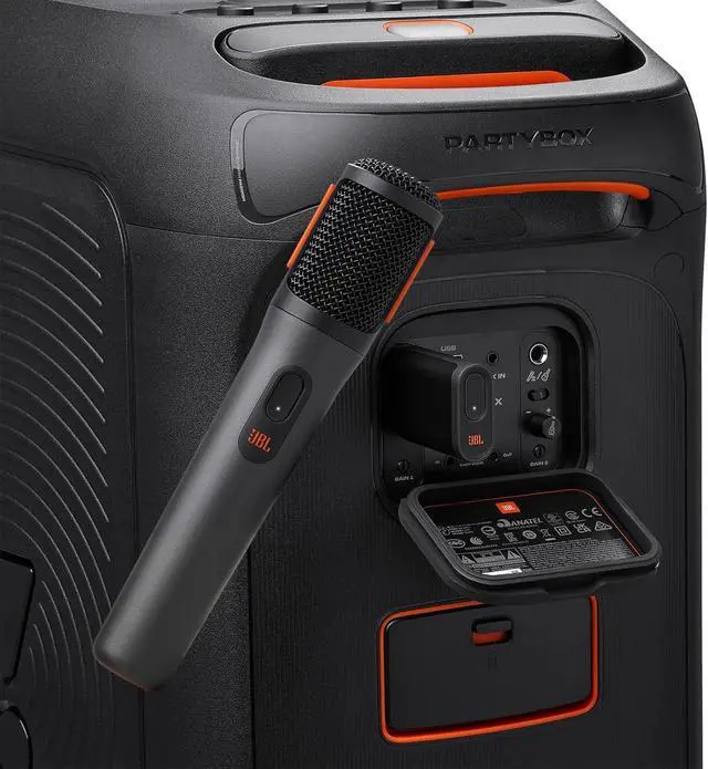 Alt view image 7 of 7 - PartyBox Wireless Mic - 2X Digital Wireless Microphones, Rechargeable Battery, Compatible with All PartyBox Speakers (Black) Including Winguard Protective Travel Case