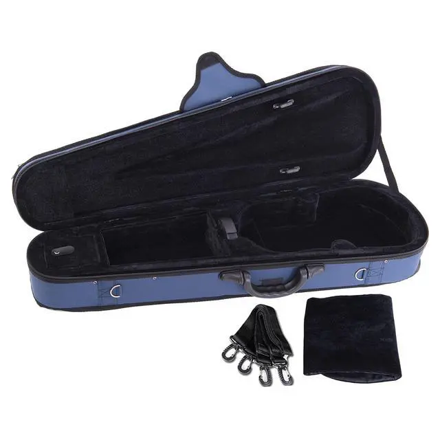 Alt view image 3 of 7 - 4/4 Full Size Violin Hard Case Basic Professional Triangular Shape Backpack, Super Light Suspension, Blue