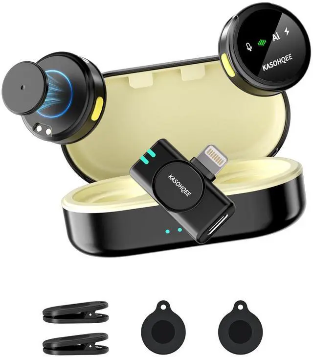 Main image of Wireless Lavalier Microphone for iPhone 17/16/15/14, iPad & Android, Magnetic Clip-on Mini Mic with Charging Case,30H Playtime Plug-Play Lapel Lavalier Mic for Vlog TikTok, AI Noise Reduction