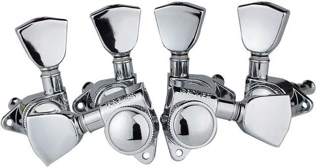 Alt view image 6 of 7 - Grover 502CK ROTO-GRIP Locking Rotomatics Guitar Tuners, Tuning Machines Set 3+3 18:1 Chrome Tuning Keys Tuner Heads Keystone Button with Dunlop Polish Cloth Bundle