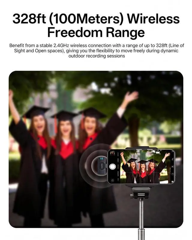 Alt view image 6 of 7 - Wireless Lavalier Microphone for iPhone 17/16/15/14, iPad & Android, Magnetic Clip-on Mini Mic with Charging Case,30H Playtime Plug-Play Lapel Lavalier Mic for Vlog TikTok, AI Noise Reduction