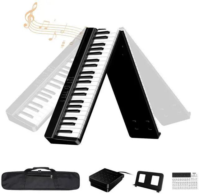 Main image of Portable Piano Keyboard 88 Keys: Semi-Weighted Folding Digital Piano Bluetooth, 128 Tones & Silent Mode Electric Folding Piano Kit for Adult