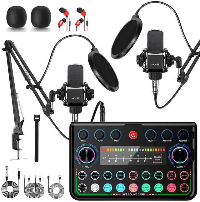 Main image of Podcast Equipment Bundle for 2, P99 Recording Studio Equipment | Podcast Microphone Bundle with Voice Changer, Audio Interface for Podcasting, Recording, Streaming, Gaming, Tiktok, Youtube