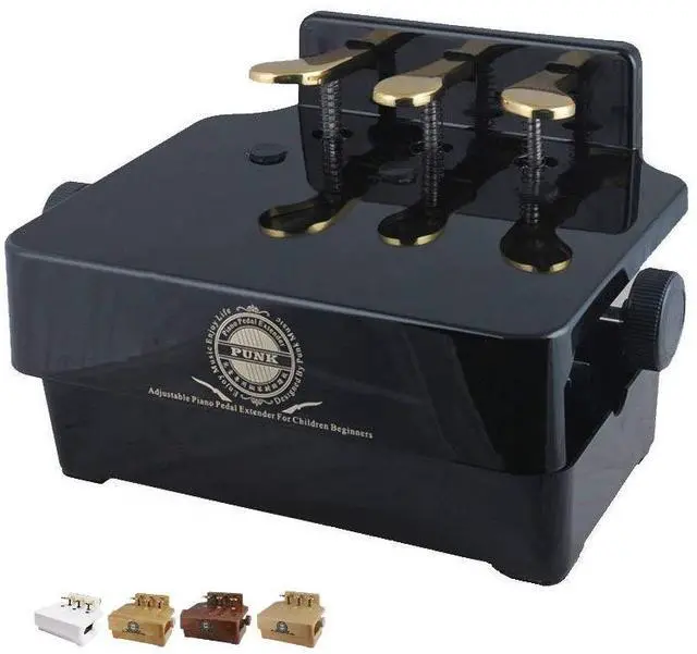 Main image of Adjustable Piano Pedal Extender Bench for Kids, Design with 3 Pedal (Black)