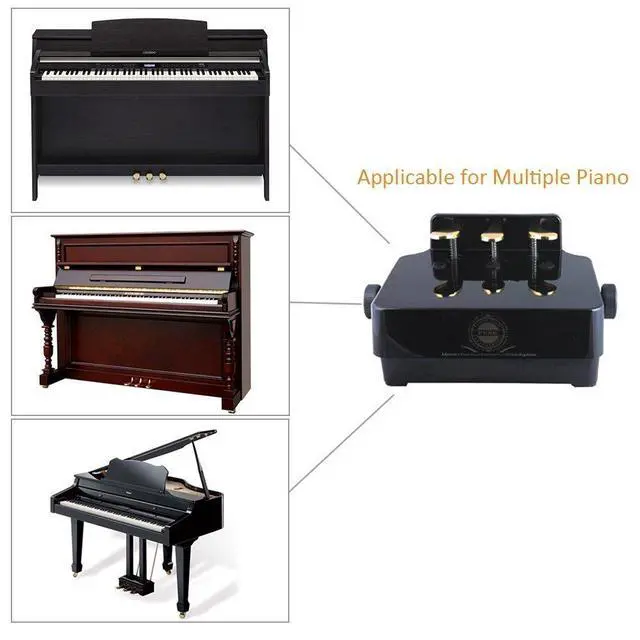 Alt view image 4 of 6 - Adjustable Piano Pedal Extender Bench for Kids, Design with 3 Pedal (Black)