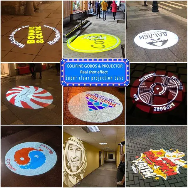 Alt view image 5 of 7 - 80W LED Logo GOBO Projector Ip67 Waterproof DJ Effect Light Including Free Custom Glass GOBO to Project Image for Hotel Company Store Wedding Advertising Indoor and Outdoor Use (80W)