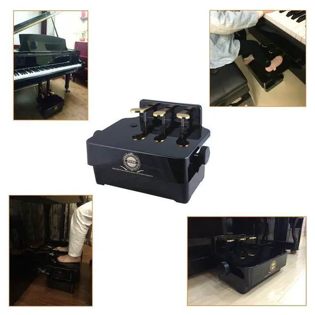 Alt view image 6 of 6 - Adjustable Piano Pedal Extender Bench for Kids, Design with 3 Pedal (Black)